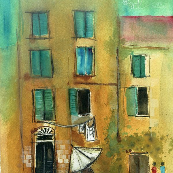 Italian Side Street Watercolour