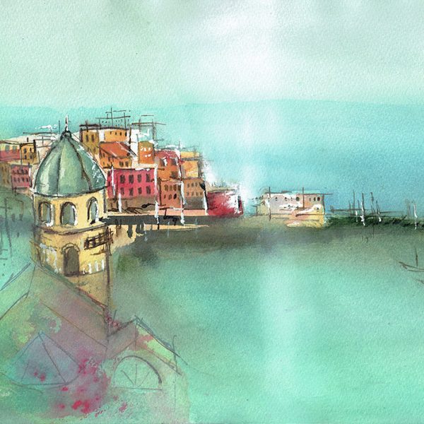 Seaside Town Watercolour